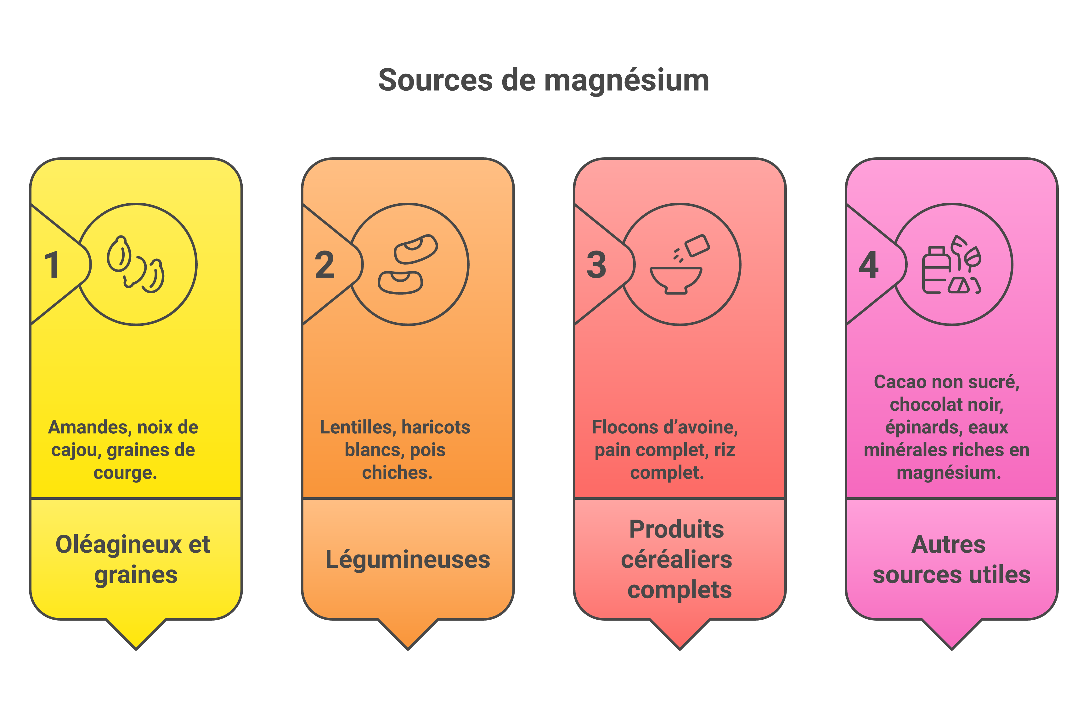 Infographie des aliments riches en magnésium