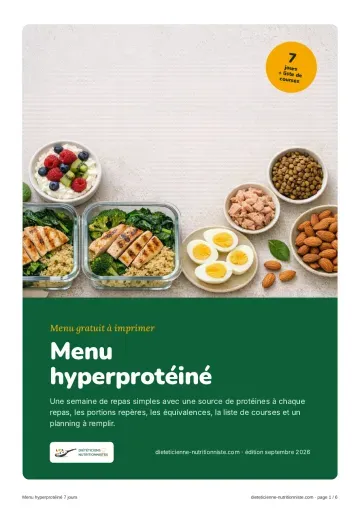 Couverture du menu hyperprotéiné de 7 jours à imprimer